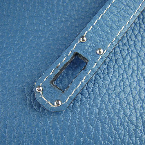 AAA Hermes Kelly 22 CM France Leather Handbag Blue H008 On Sale - Click Image to Close